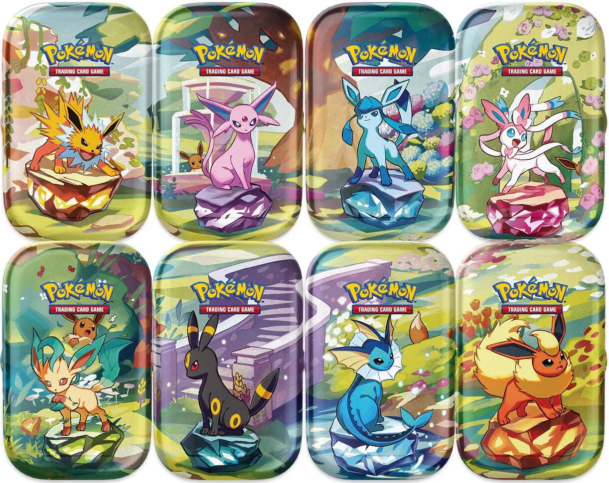 Pokémon TCG: Scarlet & Violet - Prismatic Evolutions - Mini Tin - Display (8 Tins) - Image 2